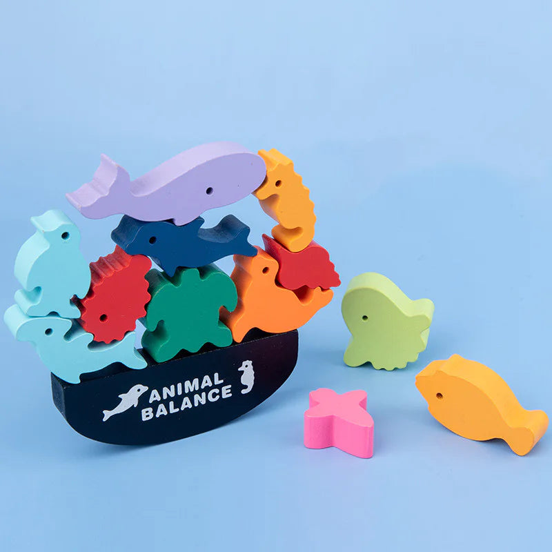 Animal Balance Building Blocks Game